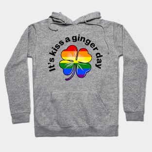 Kiss a Ginger Day - Rainbow Flag (lgbtq) in Irish Shamrock Hoodie